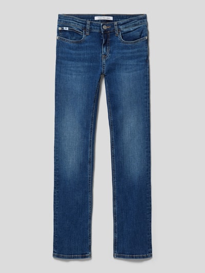 Calvin Klein Jeans Flared Cut Jeans mit Label-Patch Dunkelblau 1