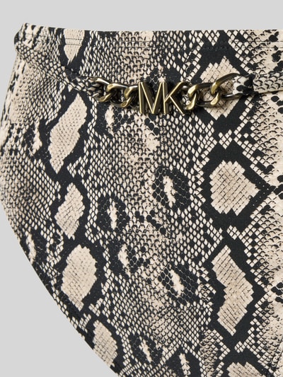 Produktfoto, High-Waist-Bikinislip Modell 'BOHO PYTHON' von Michael Kors mit Allover-Look im Schlangenprint, Material-Mix mit Stretch-Anteil, körpernahe Passform und Label-Applikation.
