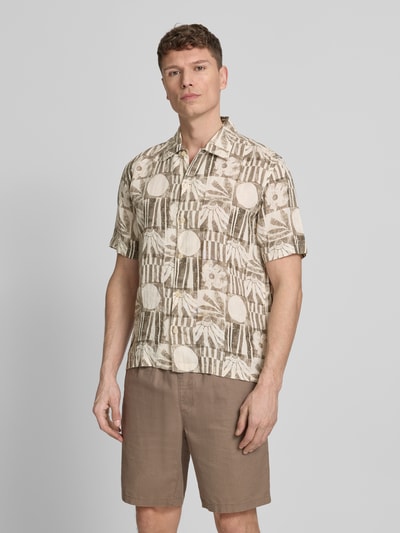Marc O'Polo Koszula casualowa o kroju relaxed fit z czystego lnu Jasnobrązowy 4