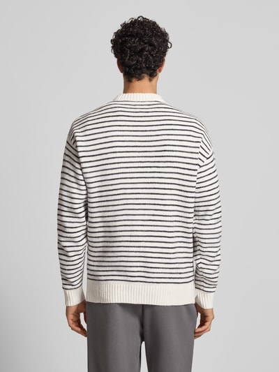 Jack & Jones Gebreide pullover met streepmotief, model 'SOHO OLLIE' Offwhite - 5