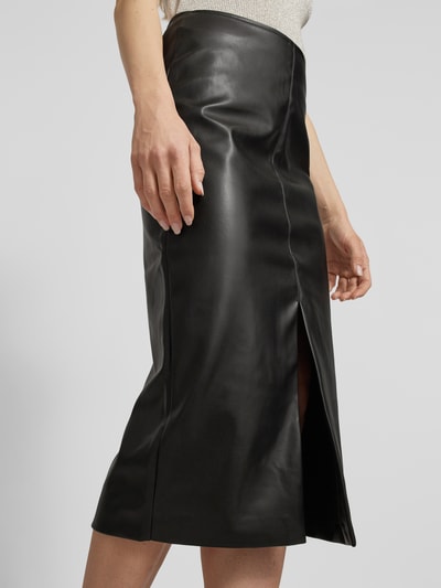 ICHI Midirok in leerlook, model 'Comano' Zwart - 3