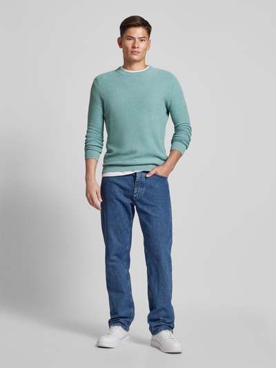 Tom Tailor Regular Fit Strickpullover mit geripptem Rundhalsausschnitt Mint 1