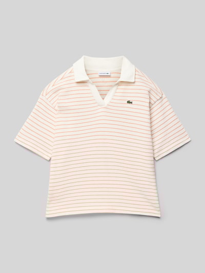 Lacoste Poloshirt mit V-Ausschnitt Ecru 1