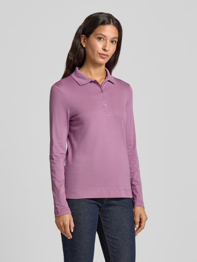 Christian Berg Woman Regular fit poloshirt met knoopsluiting Lila - 4