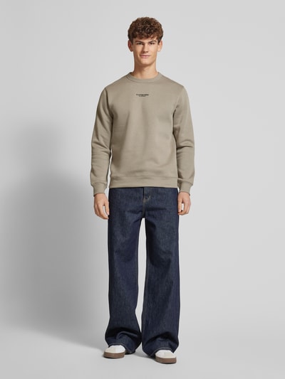 G-Star Raw Sweatshirt met labelprint Zand - 1