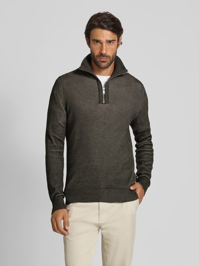 Marc O'Polo Regular Fit Troyer aus reiner Baumwolle Khaki 4