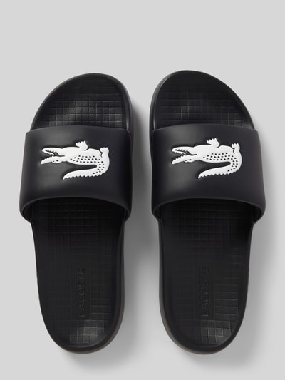 Lacoste Slides mit Label-Detail Modell 'CROCO' Black 3