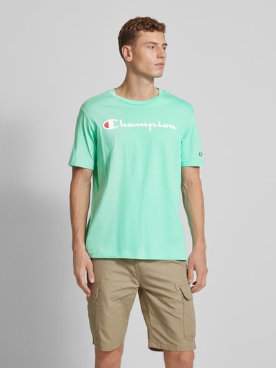 CHAMPION T-shirt met labelprint Turquoise - 4