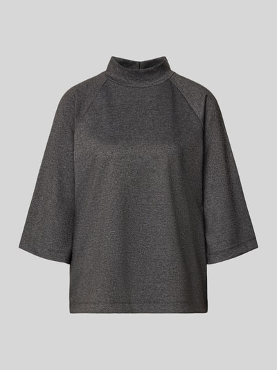 Soyaconcept Loose Fit Blusentop mit Mock Neck Dunkelgrau 2