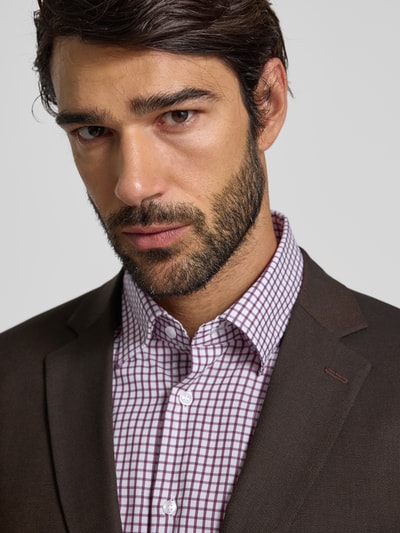 SEIDENSTICKER Slim Fit Business-Hemd mit Knopfleiste Bordeaux 3