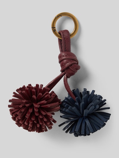 LIEBESKIND BERLIN Schlüsselanhänger mit Knoten-Detail Modell 'Pom Pom' Bordeaux 1
