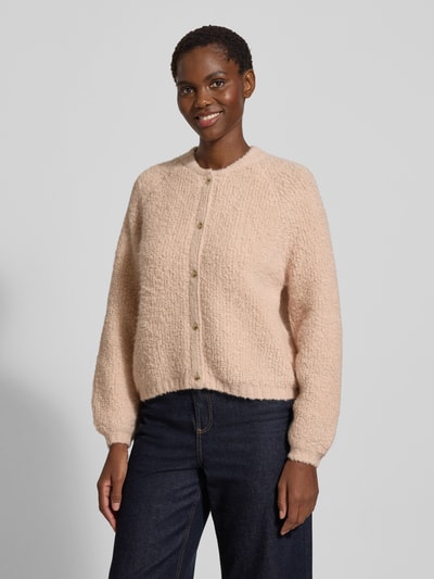 Lanius Regular fit gebreid jack van alpacamix, model 'College' Beige - 4