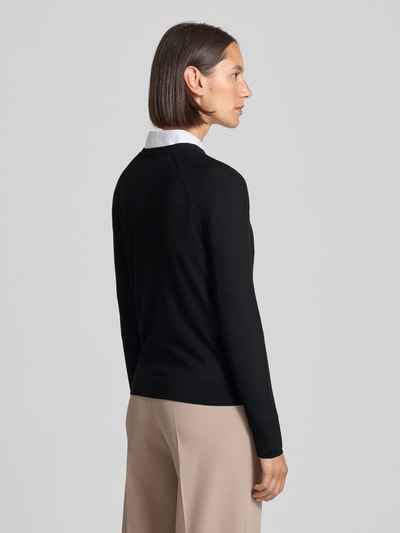 BOSS Regular fit gebreid jack van zuivere scheerwol, model 'FONAMI' Zwart - 5