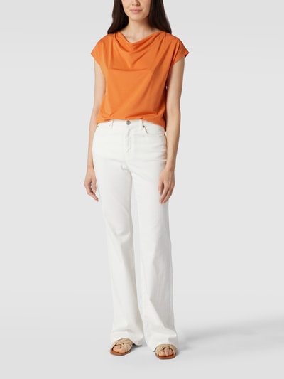 Weekend Max Mara T-shirt met cascadehals, model 'Multid' Oranje - 1