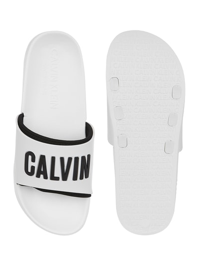 CK Calvin Klein Slides mit Logo-Applikation Weiss 5