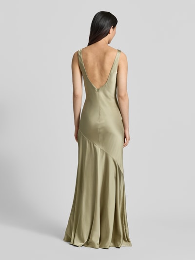 Mascara Abendkleid mit Wasserfall-Ausschnitt und breiten Trägern Oliv 5