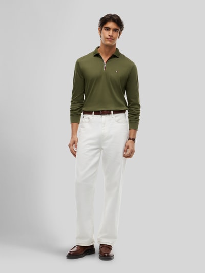 Tommy Hilfiger Regular Fit Poloshirt aus reiner Baumwolle Modell 'LIQUID' Oliv 1