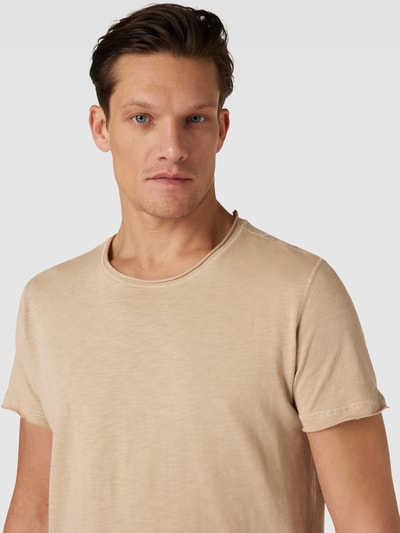 GABBA T-Shirt in unifarbenem Design Modell 'Konrad' Beige 3