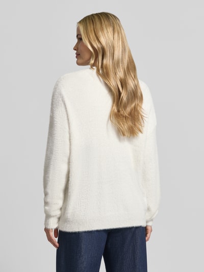 ICHI Gebreid jack met doorlopende knoopsluiting model 'BRULA' Offwhite - 5