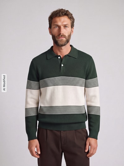 Selected Regular Fit Pullover aus reiner Baumwolle Dunkelgruen 4