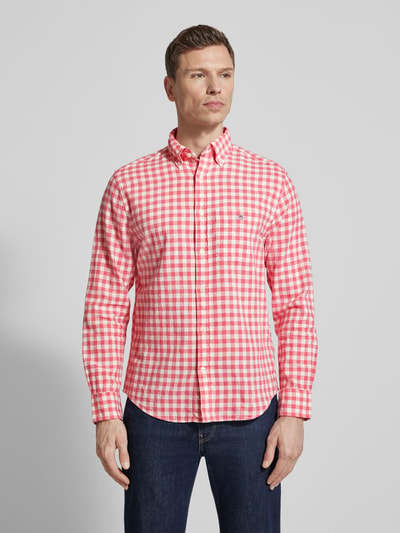 GANT Regular Fit Leinenhemd mit Baumwoll-Anteil Modell 'GINGHAM' Rosa 4
