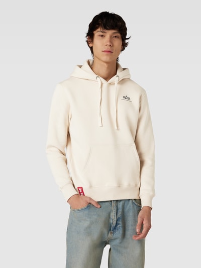 Alpha Industries Hoodie met labelprint, model 'BASIC' Offwhite - 4