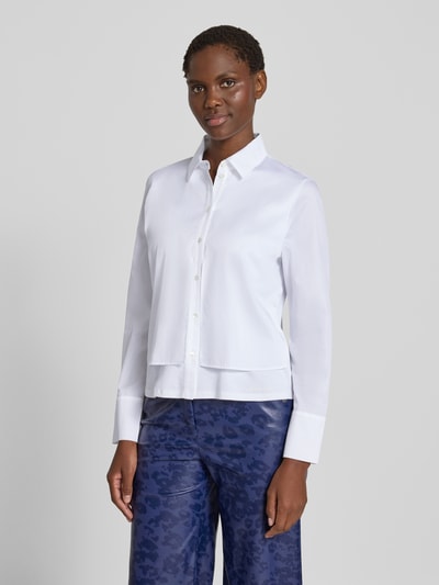 Marc Cain regular fit blouse in laagjeslook Wit - 4