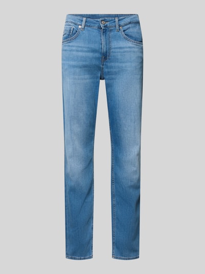 Produktfoto, Regular Fit Jeans aus Baumwoll-Mix Modell 'CASH' von Pepe Jeans in heller Denim-Optik mit Kontrastnähten, 5-Pocket-Design, Label-Patch, Nieten, Straight-Passform für Herren