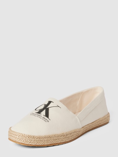 Calvin Klein Jeans Espadrilles mit Label-Detail Modell 'MONO' Weiss 1