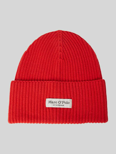 Marc O'Polo Beanie aus reiner Baumwolle mit breitem Umschlag Rot 1