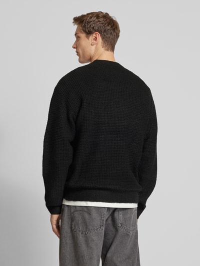 Jack & Jones Strickpullover mit Strukturmuster Modell 'OLLIE' Black 5