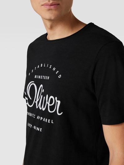 s.Oliver RED LABEL T-shirt met labelprint Zwart - 3