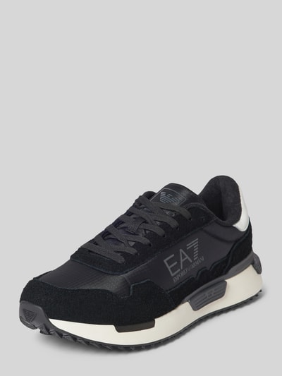 EA7 Emporio Armani Sneaker aus Leder-Textil-Mix Modell 'VINTAGE RUNNING' Black 1