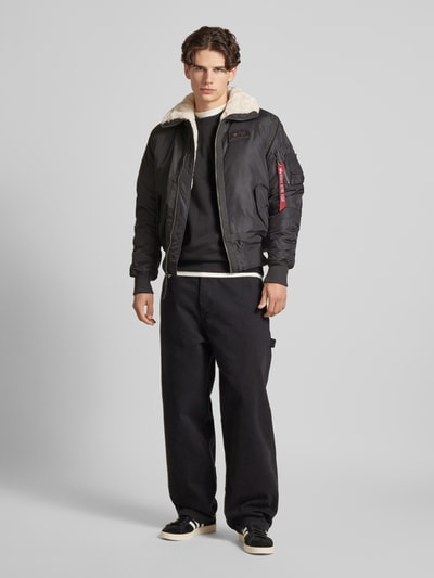 Alpha Industries Bomberjack met opstaande kraag Donkergrijs - 1