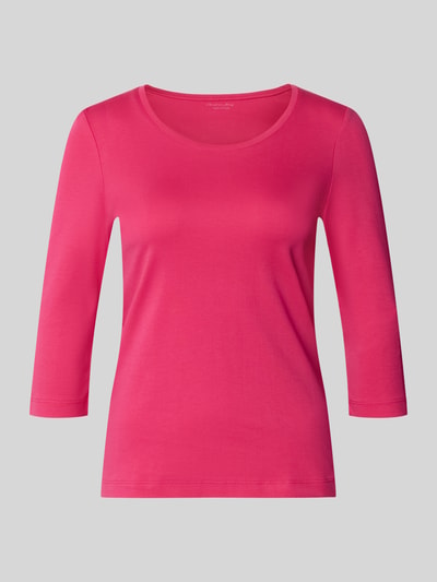 Produktfoto, Shirt aus reiner Baumwolle von Christian Berg Woman in Pink, gerader Schnitt, Rundhalsausschnitt, halbärmeliges Design, glatte Textur