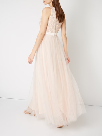 Jake*s Cocktail Abendkleid mit Stickereien Rosa Melange 4