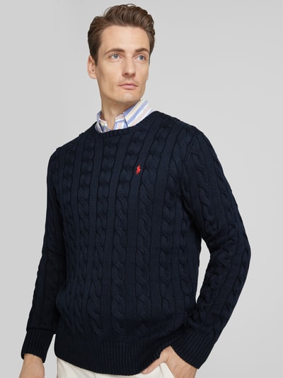 Polo Ralph Lauren Strickpullover mit gerippten Abschlüssen Modell 'DRIVER' Marine 3