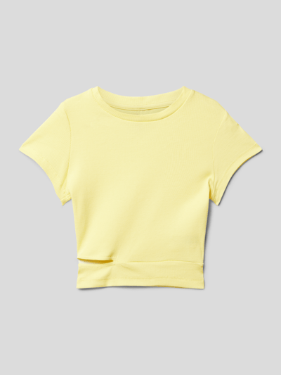 Blue Effect T-Shirt mit Cut Out Modell 'Girls Boxy T-Shirt' Hellgelb 1