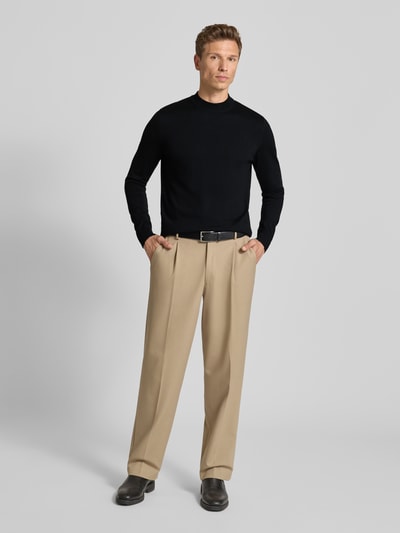 JOOP! Collection Gebreide pullover van zuivere wol, model 'Davide' Zwart - 1