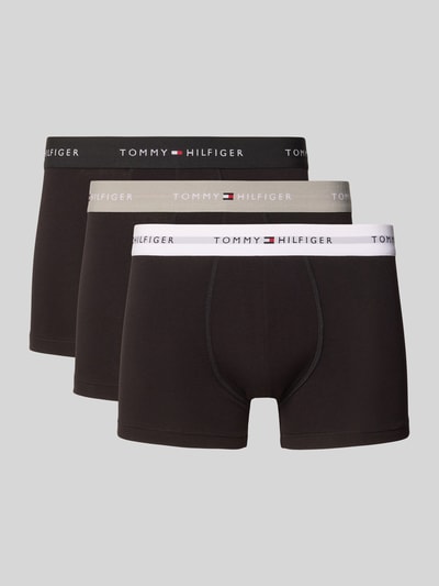Produktfoto, Trunks aus Baumwoll-Mix im 3er-Pack von Tommy Hilfiger, unifarben, Skinny Fit, elastischer Bund, Label-Schriftzug, Stretch-Material