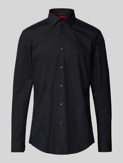 HUGO Slim fit zakelijk overhemd van katoen, model 'Jenno' Zwart - 2
