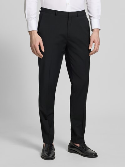 Męskimodel nosi Super Slim Fit Anzug aus Woll-Mix Modell 'ARTI/HESTEN' von HUGO, efekt: jednolity kolor, mieszanka wełny, komplet, Ganzkörperansicht von vorne.