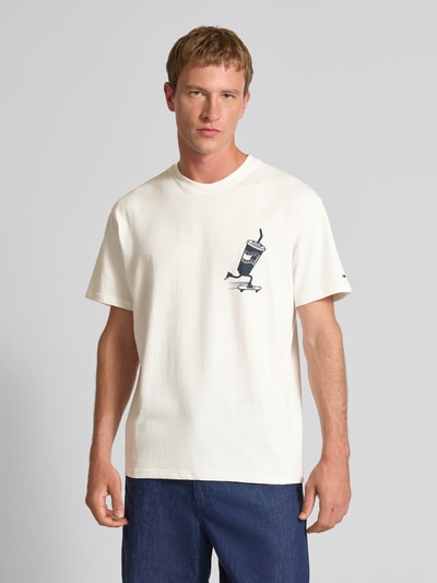 Tommy Jeans Regular fit T-shirt van puur katoen Offwhite - 5