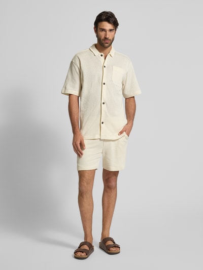 Lindbergh Regular fit vrijetijdsoverhemd met borstzak Ecru - 1