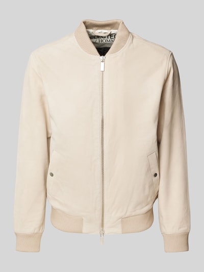 SELECTED HOMME Regular Fit Bomberjacke aus echtem Ziegenleder Modell 'ARCHIVE' Sand 2