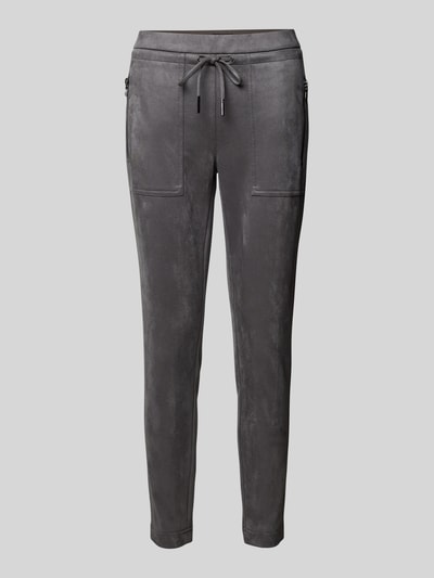 OPUS Slim fit stoffen broek met ritszakken, model 'Elvina' Antraciet - 1