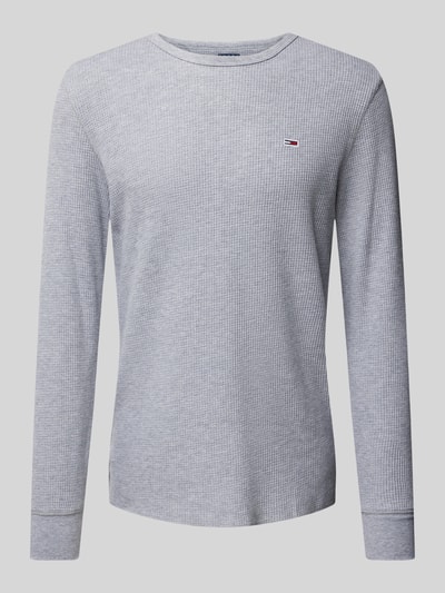 Tommy Jeans Longsleeve mit Label-Stitching Hellgrau Melange 2