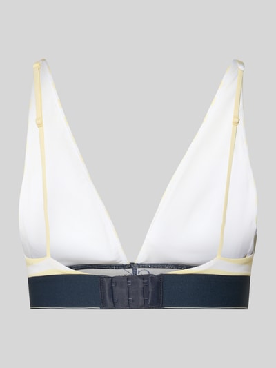 Produktfoto, Bralette mit elastischem Label-Bund von Calvin Klein Underwear mit gestreiftem Allover-Muster, vorgeformt, ohne Bügel, Hakenverschluss, weiche Textur