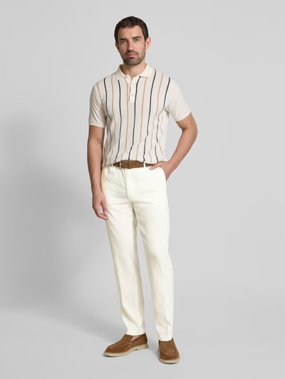 BOSS Regular Tapered Fit Leinenhose mit Tunnelzug Modell 'Kane' Weiss 1