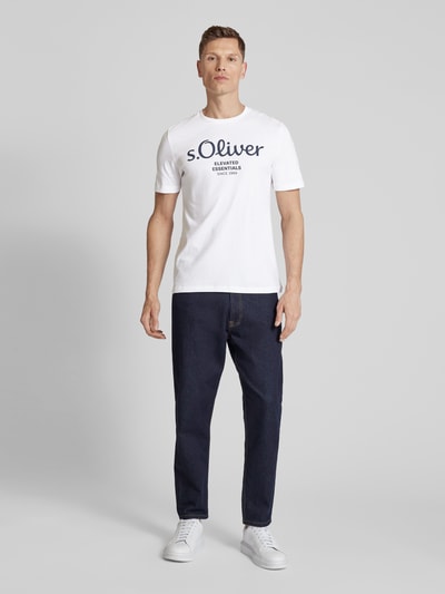 s.Oliver RED LABEL T-Shirt mit Label-Print Weiss 1